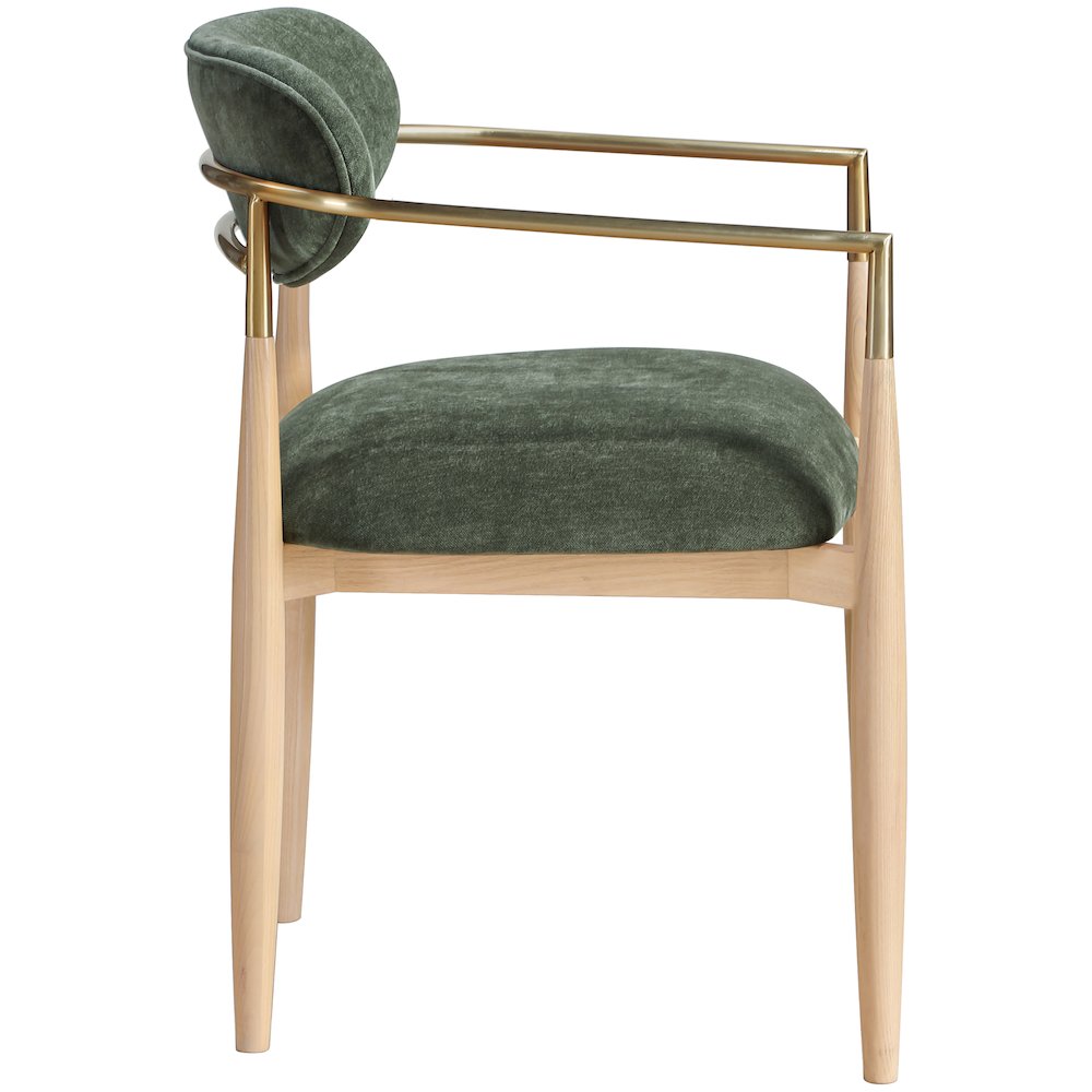 Riccio Olive Performance Fabric Upholstered Dining Arm Chair, Set of 2. Picture 3
