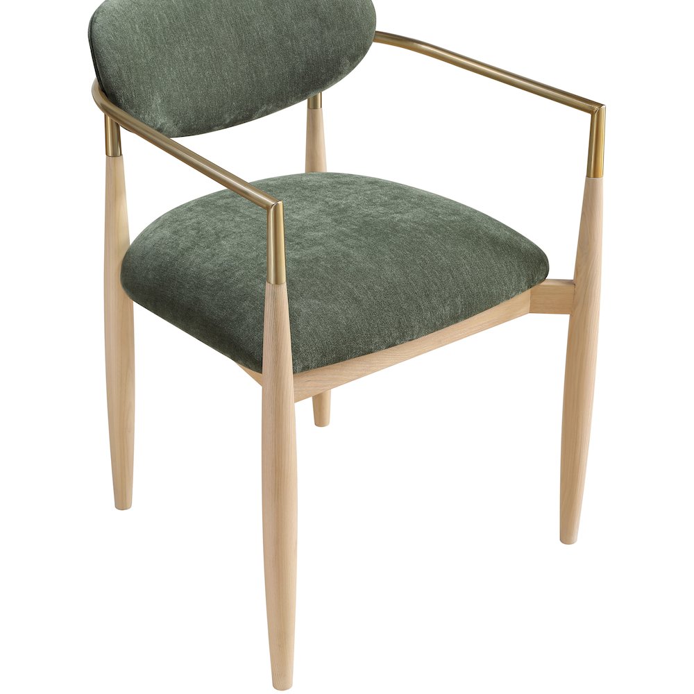 Riccio Olive Performance Fabric Upholstered Dining Arm Chair, Set of 2. Picture 5