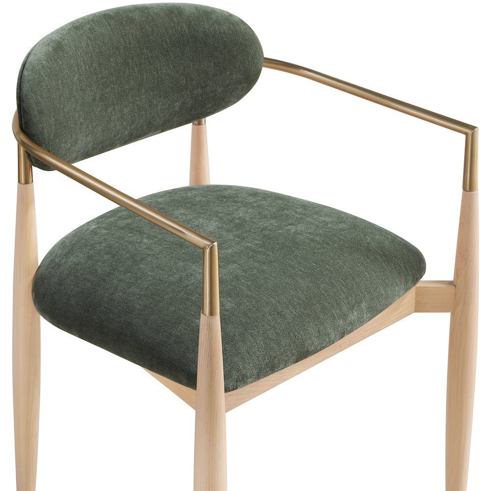 Riccio Olive Performance Fabric Upholstered Dining Arm Chair, Set of 2. Picture 6
