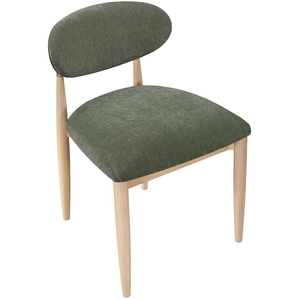 Riccio Olive Performance Fabric Upholstered Dining Side Chair, Set of 2. Picture 4