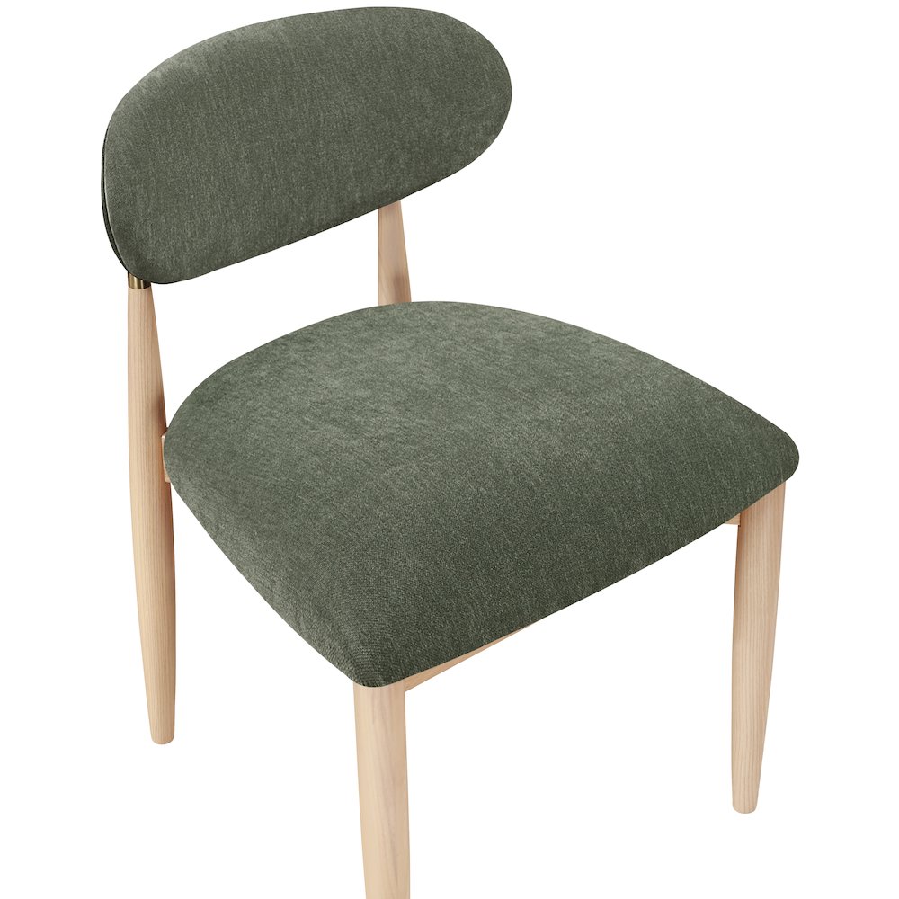 Riccio Olive Performance Fabric Upholstered Dining Side Chair, Set of 2. Picture 5
