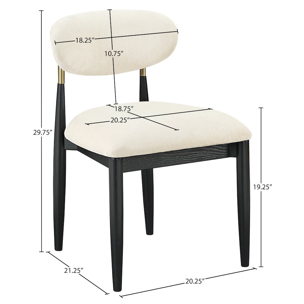 Riccio Beige Performance Fabric Upholstered Dining Side Chair, Set of 2. Picture 10