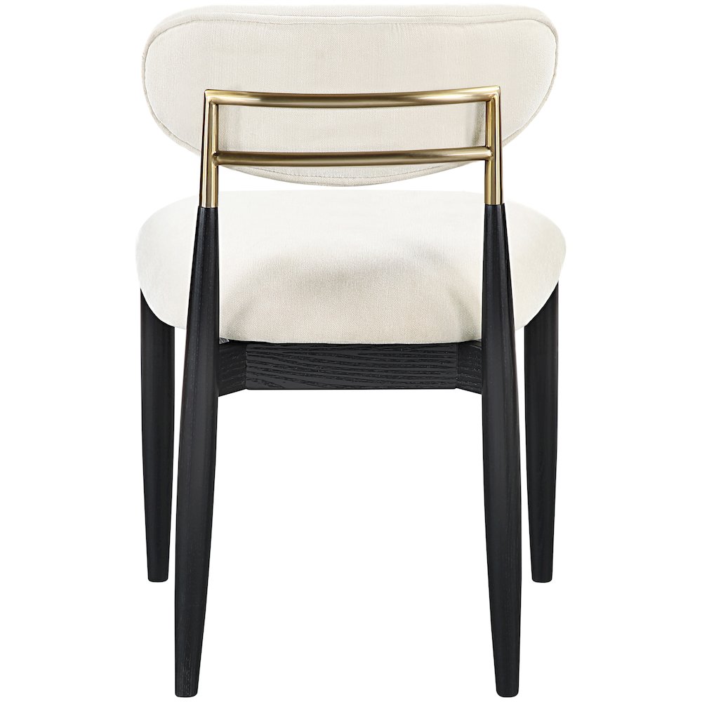 Riccio Beige Performance Fabric Upholstered Dining Side Chair, Set of 2. Picture 4