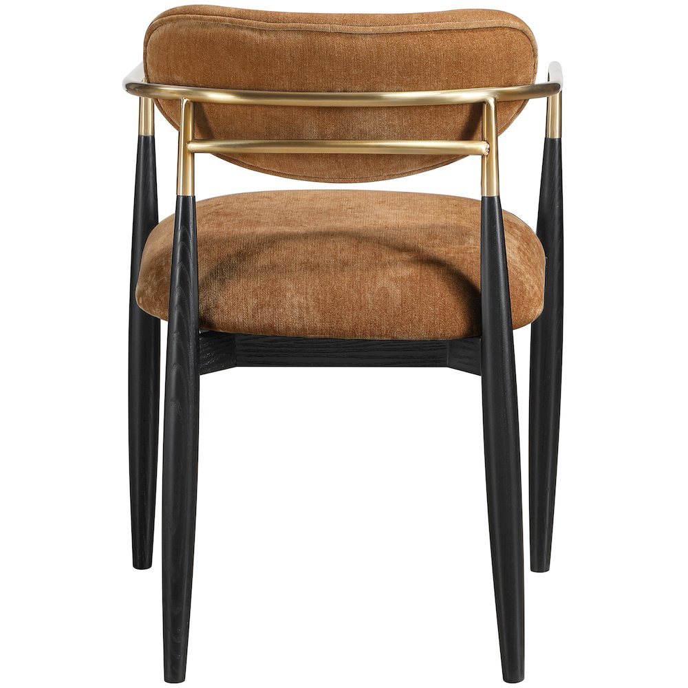 Riccio Cognac Performance Fabric Upholstered Dining Arm Chair, Set of 2. Picture 4