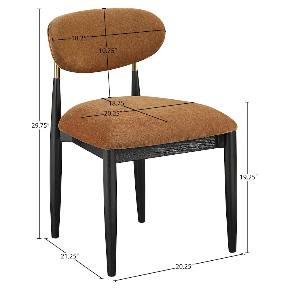 Riccio Cognac Performance Fabric Upholstered Dining Side Chair, Set of 2. Picture 10