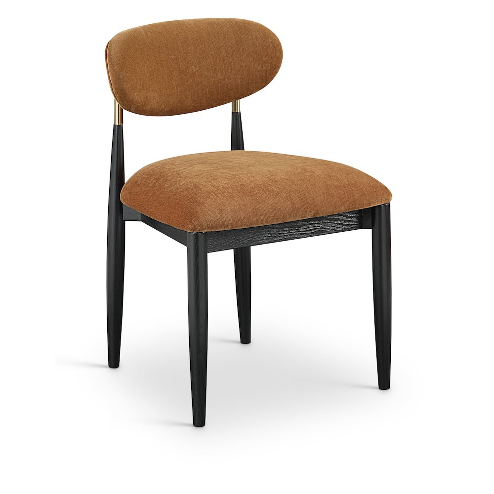 Riccio Cognac Performance Fabric Upholstered Dining Side Chair, Set of 2. Picture 2