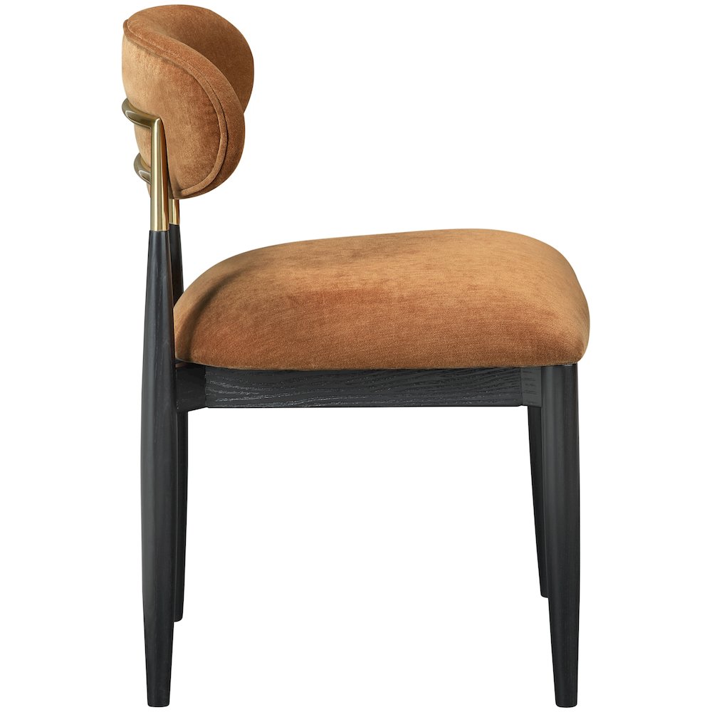 Riccio Cognac Performance Fabric Upholstered Dining Side Chair, Set of 2. Picture 3