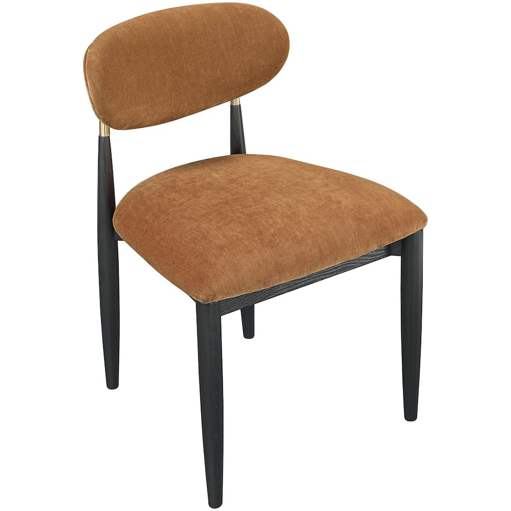 Riccio Cognac Performance Fabric Upholstered Dining Side Chair, Set of 2. Picture 5