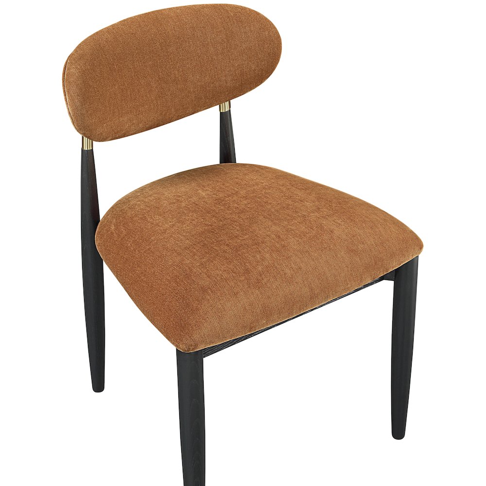 Riccio Cognac Performance Fabric Upholstered Dining Side Chair, Set of 2. Picture 6