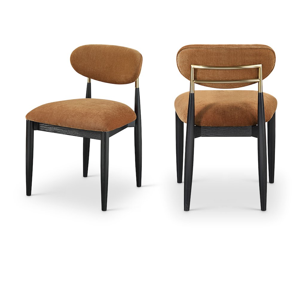 Riccio Cognac Performance Fabric Upholstered Dining Side Chair, Set of 2. Picture 1