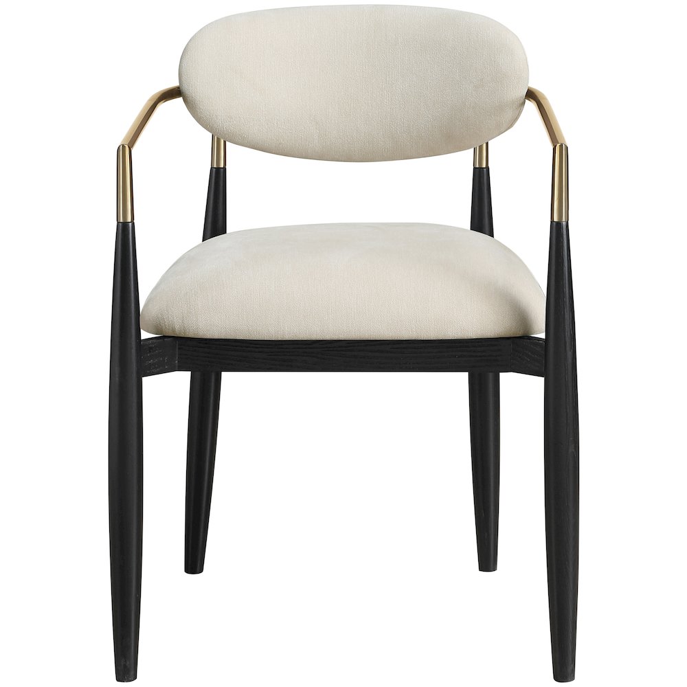 Riccio Cream Performance Fabric Upholstered Dining Arm Chair, Set of 2. Picture 8