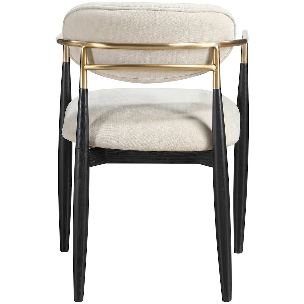 Riccio Cream Performance Fabric Upholstered Dining Arm Chair, Set of 2. Picture 4