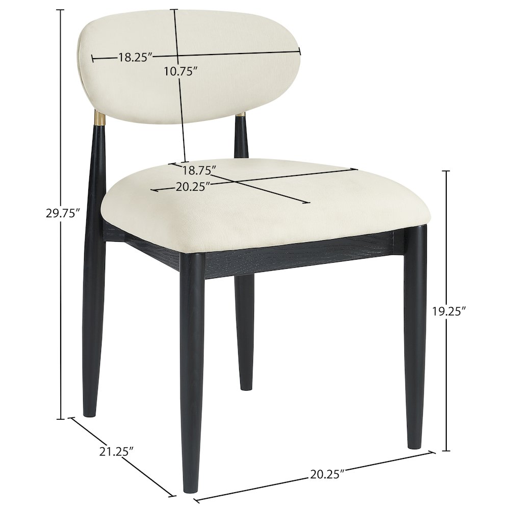 Riccio Cream Performance Fabric Upholstered Dining Side Chair, Set of 2. Picture 9