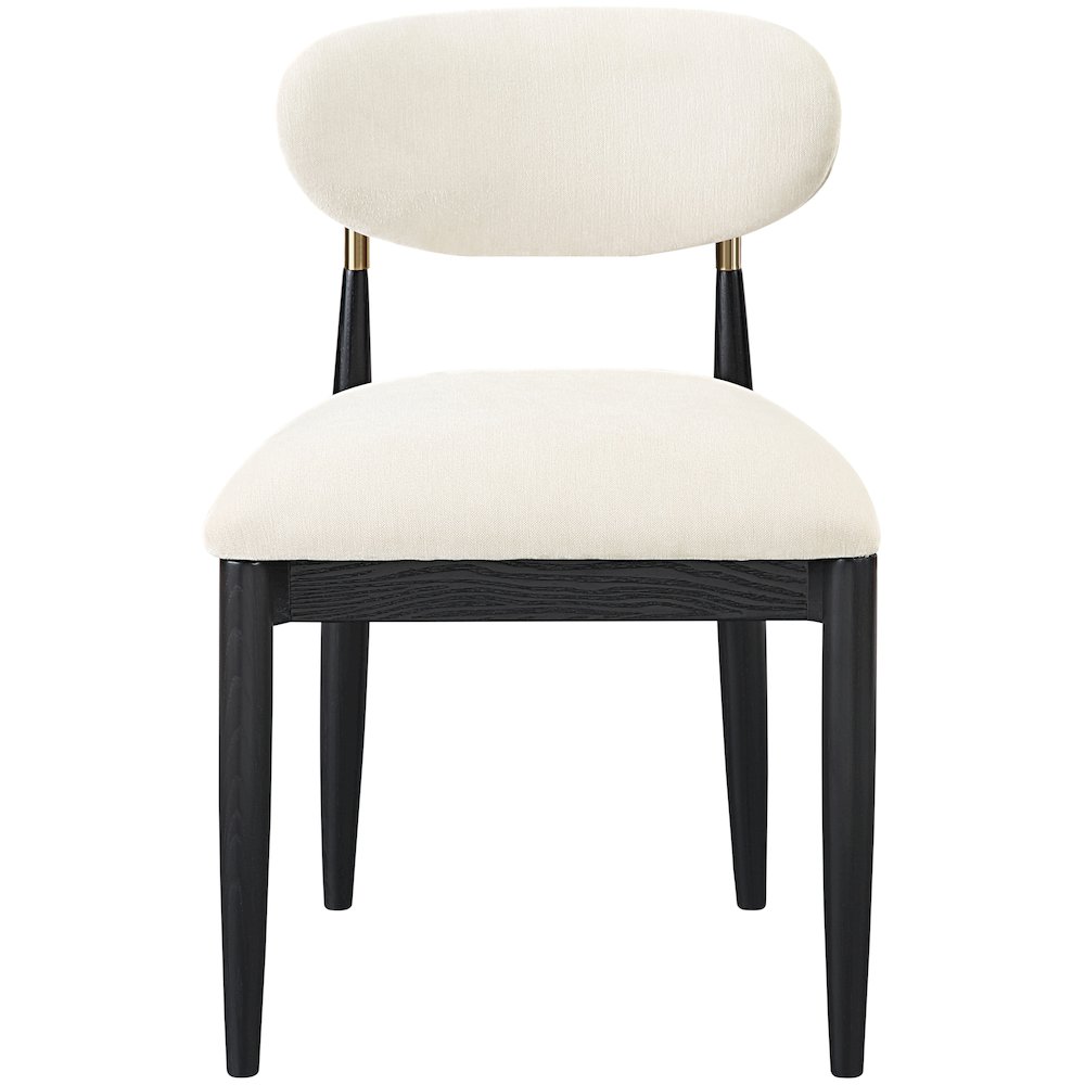 Riccio Cream Performance Fabric Upholstered Dining Side Chair, Set of 2. Picture 3