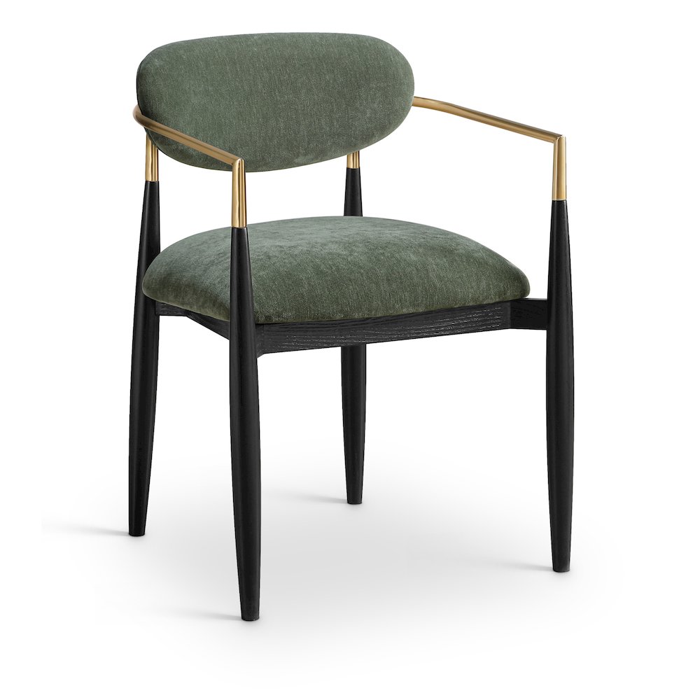 Riccio Olive Performance Fabric Upholstered Dining Arm Chair, Set of 2. Picture 2