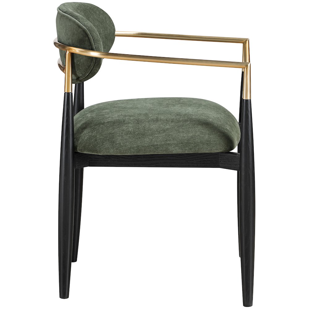 Riccio Olive Performance Fabric Upholstered Dining Arm Chair, Set of 2. Picture 3