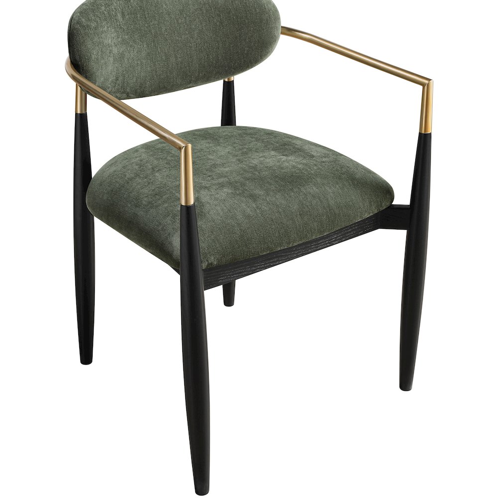 Riccio Olive Performance Fabric Upholstered Dining Arm Chair, Set of 2. Picture 5