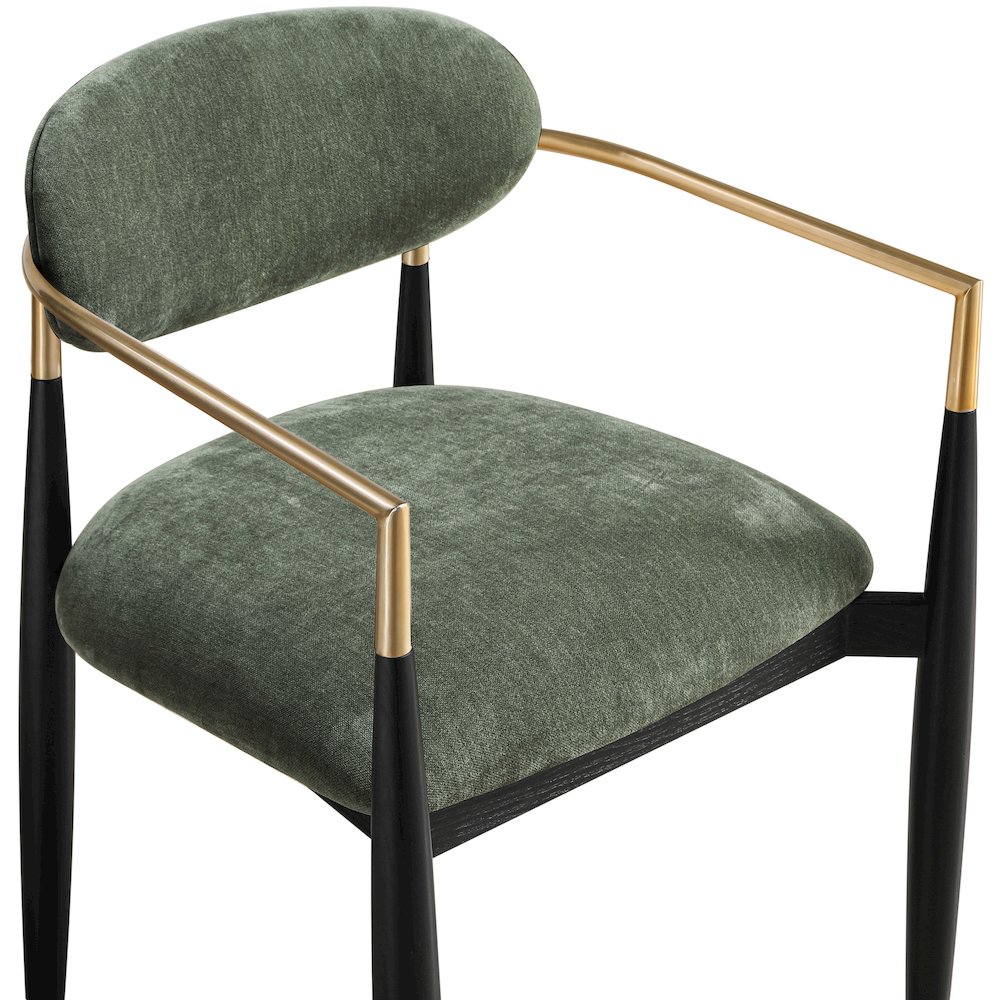 Riccio Olive Performance Fabric Upholstered Dining Arm Chair, Set of 2. Picture 6