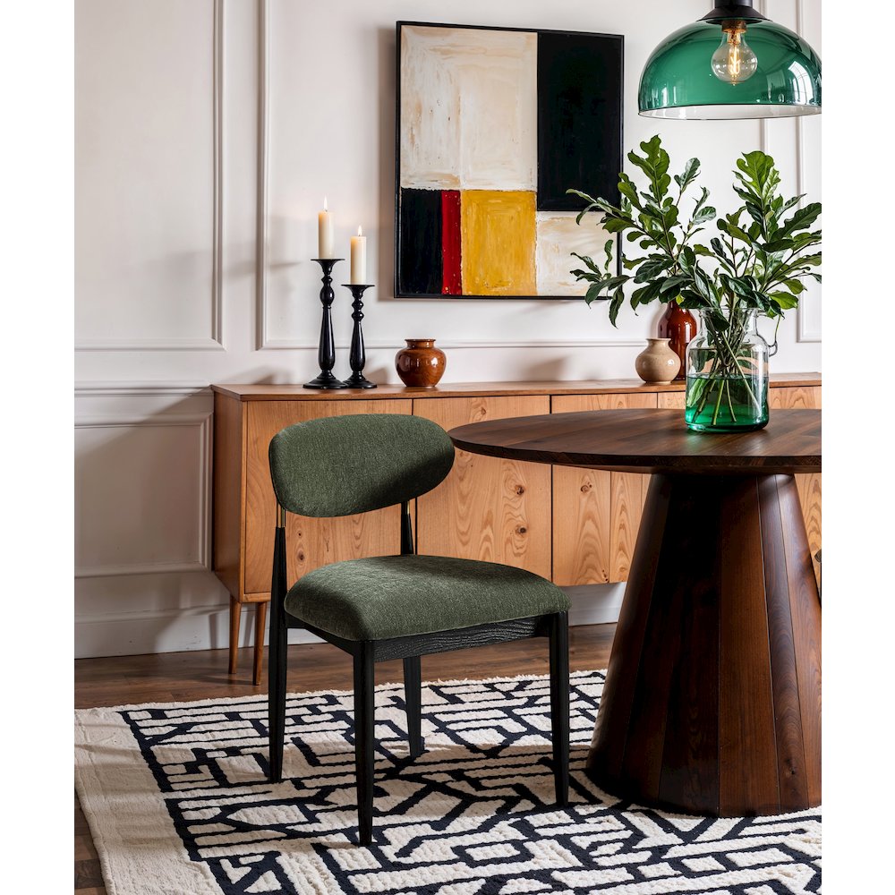 Riccio Olive Performance Fabric Upholstered Dining Side Chair, Set of 2. Picture 7