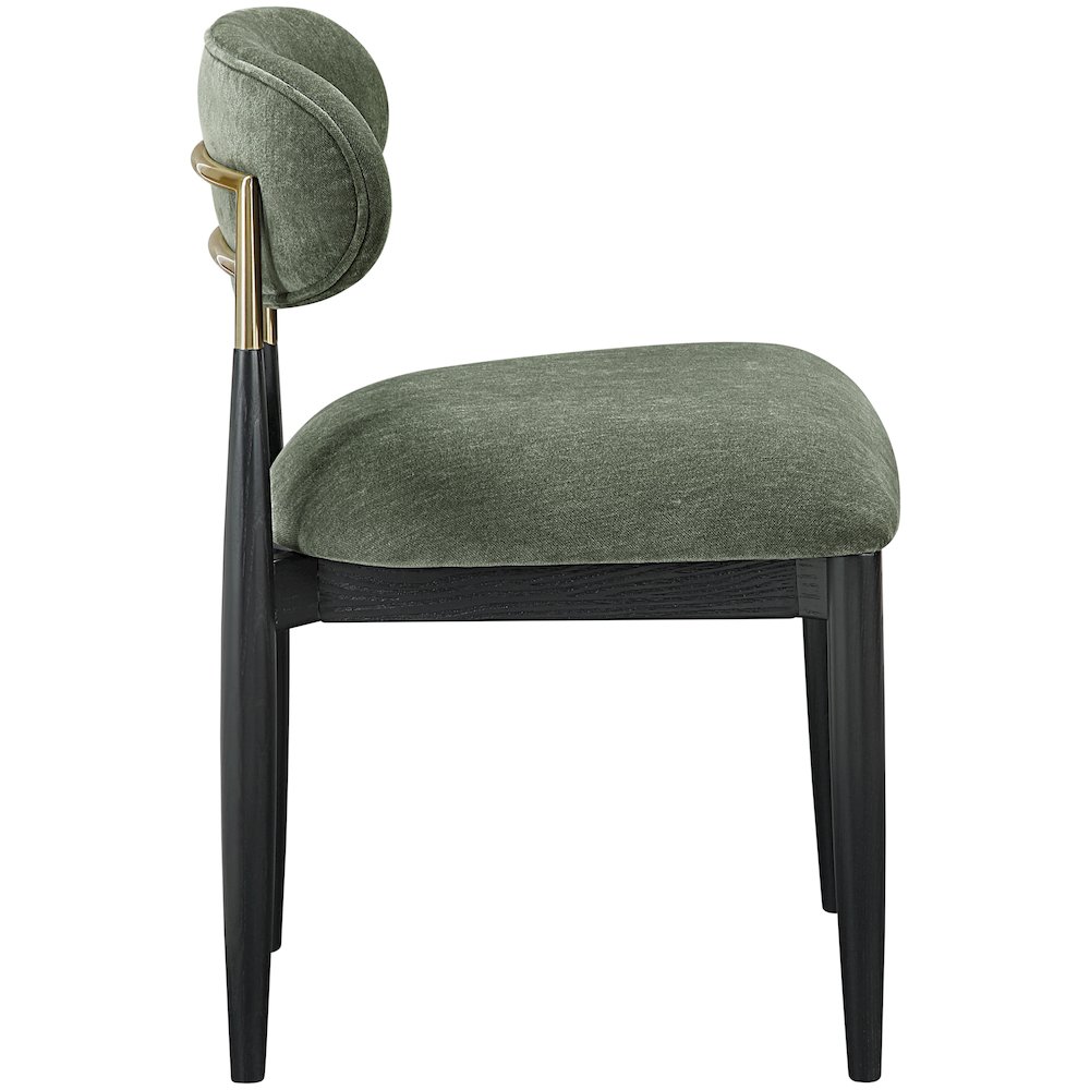 Riccio Olive Performance Fabric Upholstered Dining Side Chair, Set of 2. Picture 3