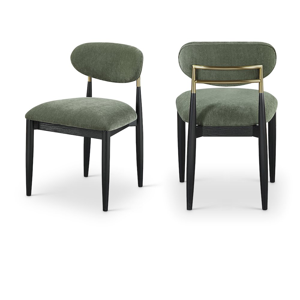 Riccio Olive Performance Fabric Upholstered Dining Side Chair, Set of 2. Picture 1