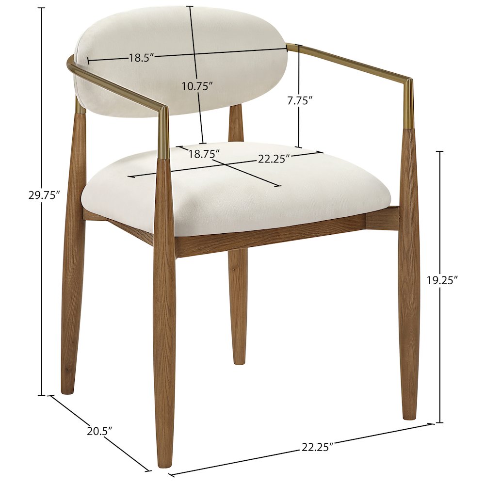 Riccio Beige Performance Fabric Upholstered Dining Arm Chair, Set of 2. Picture 10