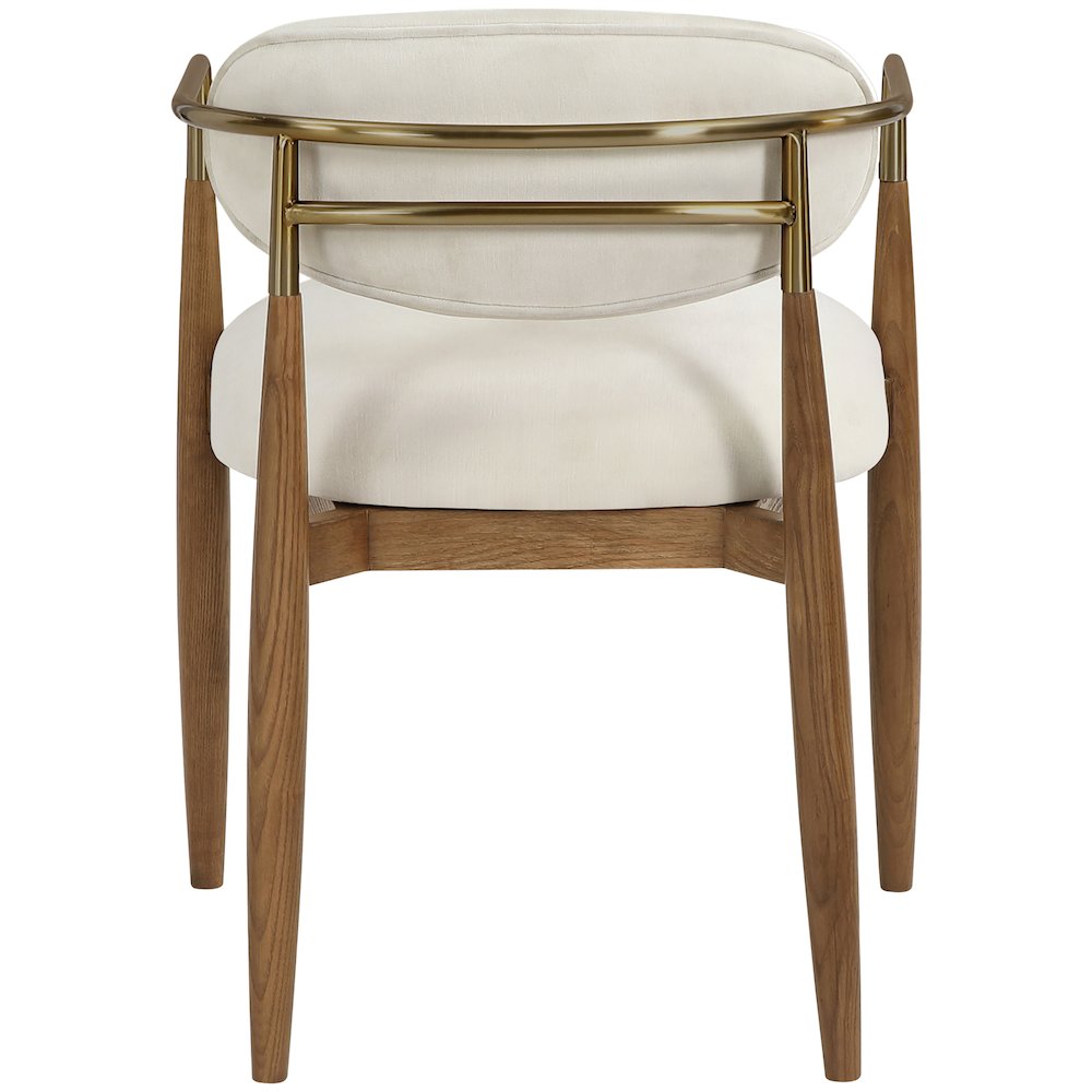 Riccio Beige Performance Fabric Upholstered Dining Arm Chair, Set of 2. Picture 4