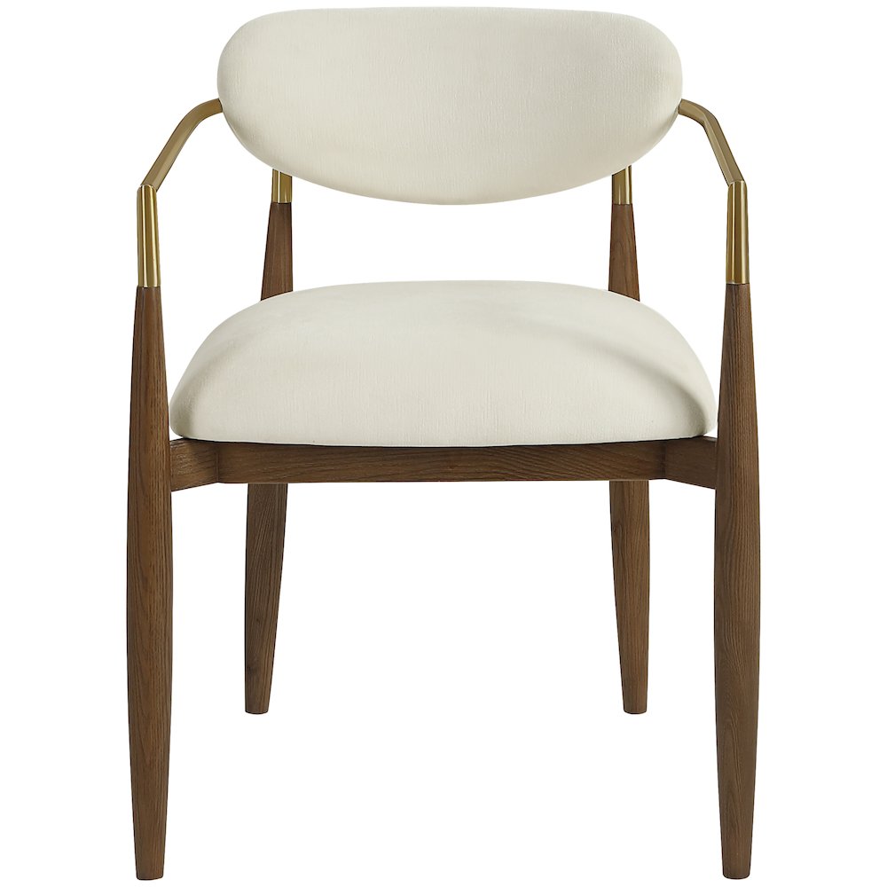 Riccio Cream Performance Fabric Upholstered Dining Arm Chair, Set of 2. Picture 8