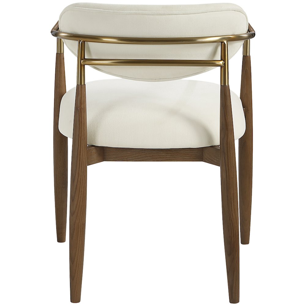 Riccio Cream Performance Fabric Upholstered Dining Arm Chair, Set of 2. Picture 4