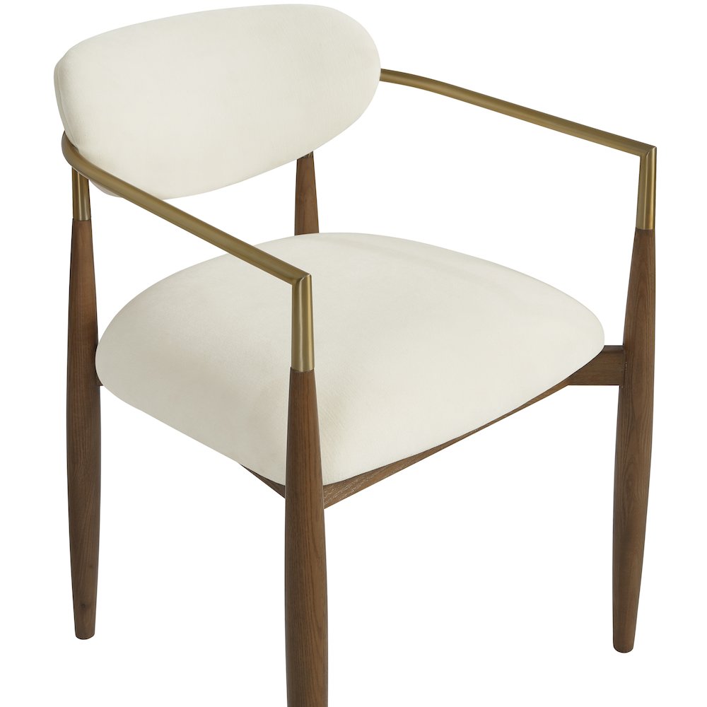 Riccio Cream Performance Fabric Upholstered Dining Arm Chair, Set of 2. Picture 6