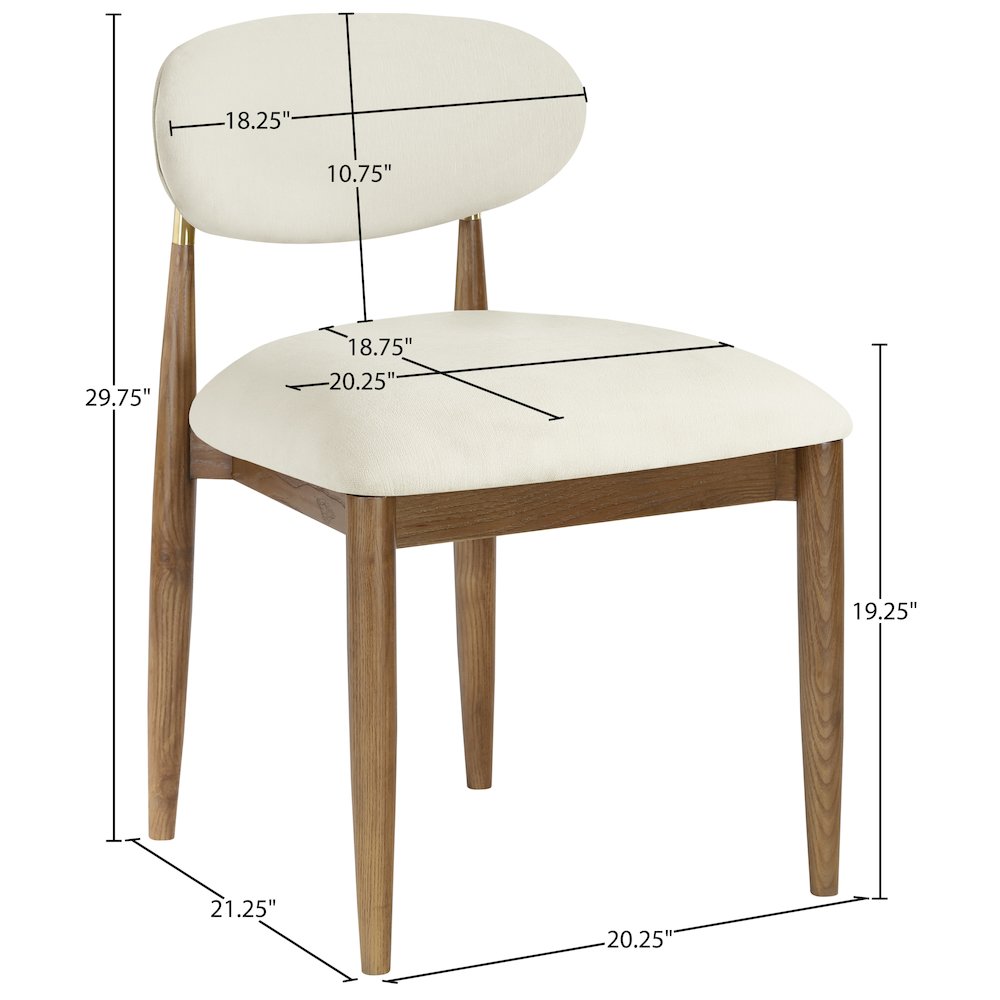 Riccio Cream Performance Fabric Upholstered Dining Side Chair, Set of 2. Picture 9