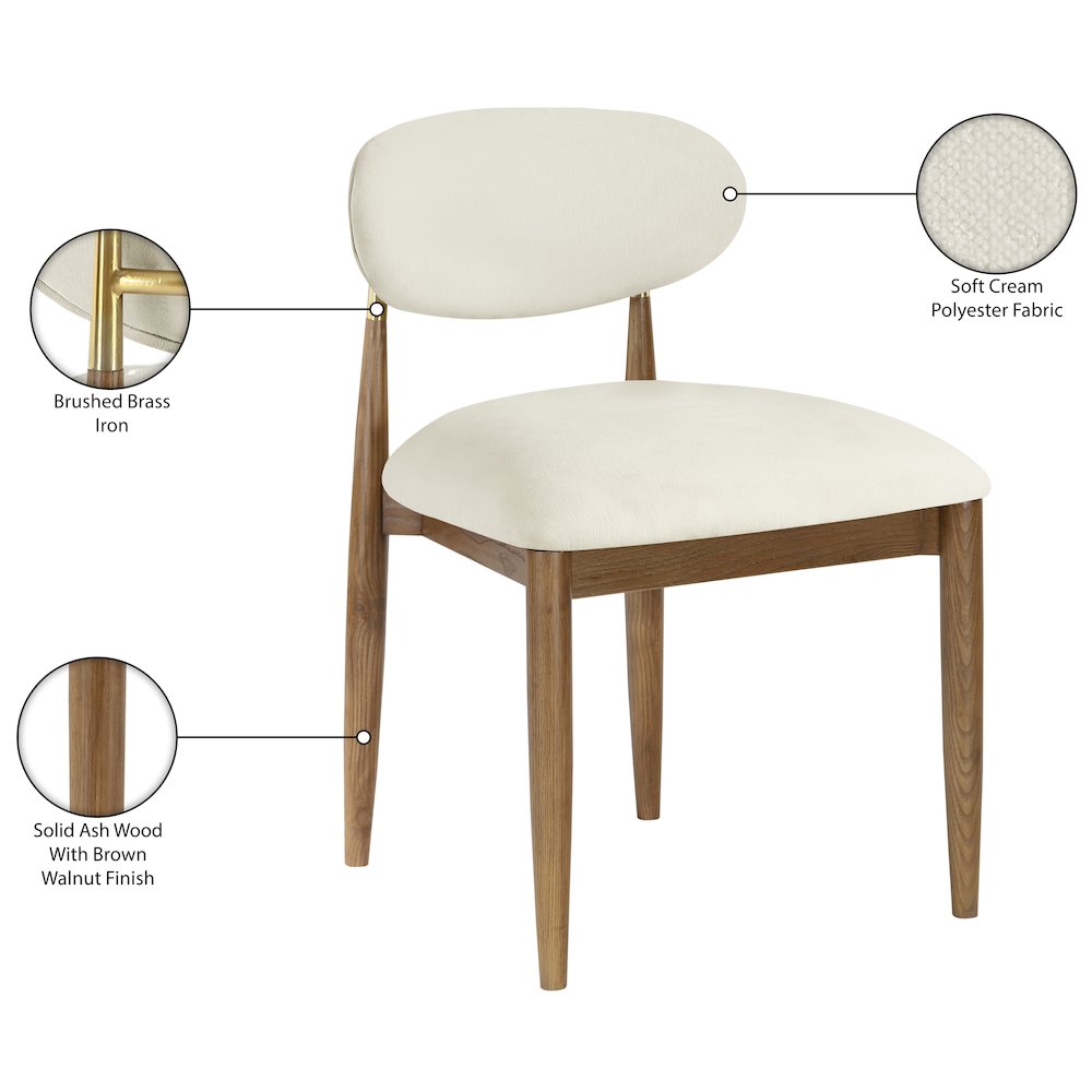 Riccio Cream Performance Fabric Upholstered Dining Side Chair, Set of 2. Picture 10