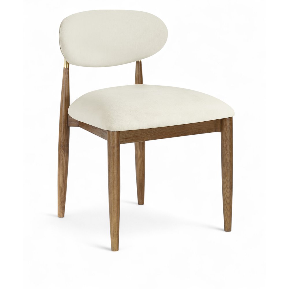 Riccio Cream Performance Fabric Upholstered Dining Side Chair, Set of 2. Picture 1