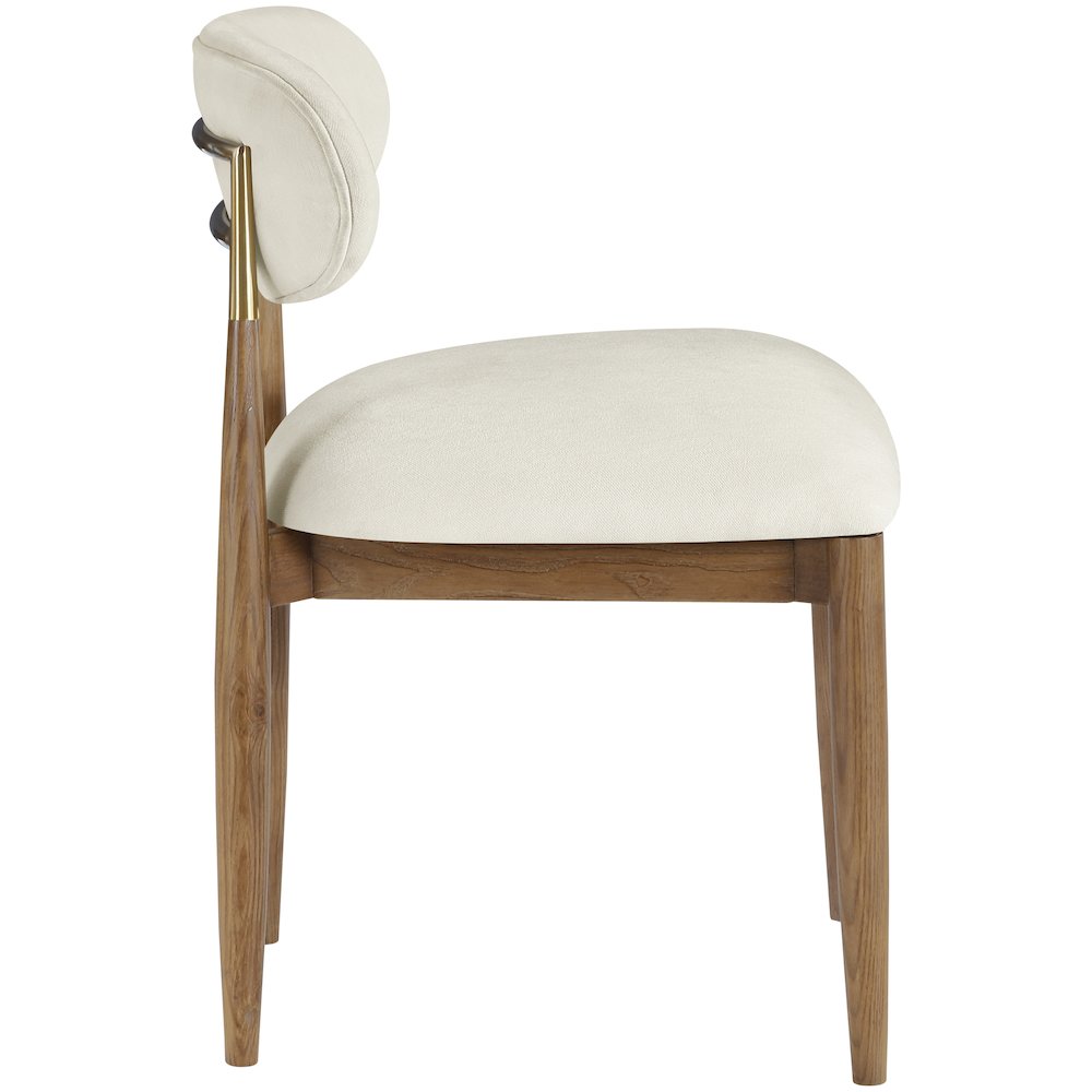 Riccio Cream Performance Fabric Upholstered Dining Side Chair, Set of 2. Picture 8