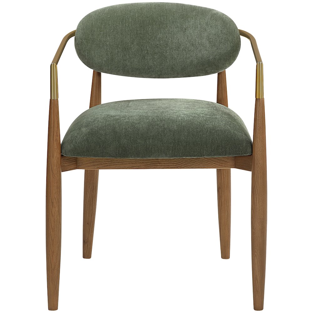 Riccio Olive Performance Fabric Upholstered Dining Arm Chair, Set of 2. Picture 8
