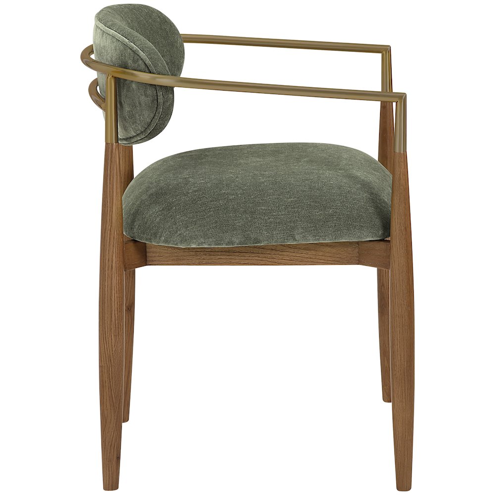Riccio Olive Performance Fabric Upholstered Dining Arm Chair, Set of 2. Picture 3