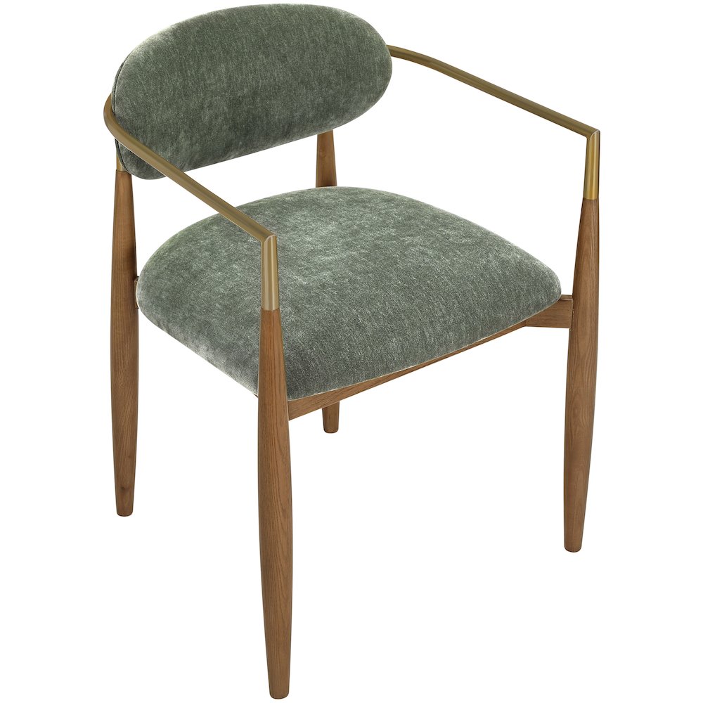 Riccio Olive Performance Fabric Upholstered Dining Arm Chair, Set of 2. Picture 5