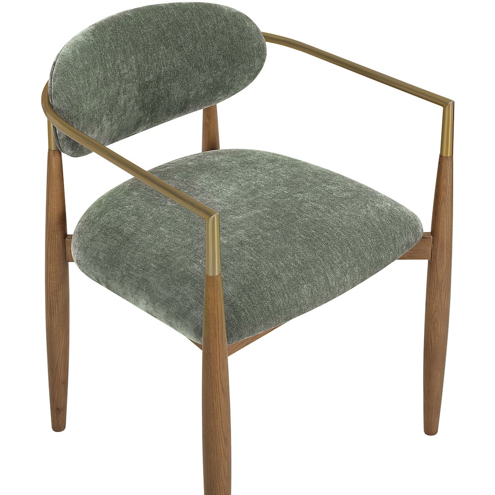 Riccio Olive Performance Fabric Upholstered Dining Arm Chair, Set of 2. Picture 6