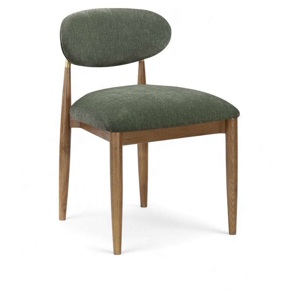 Riccio Olive Performance Fabric Upholstered Dining Side Chair, Set of 2. Picture 1