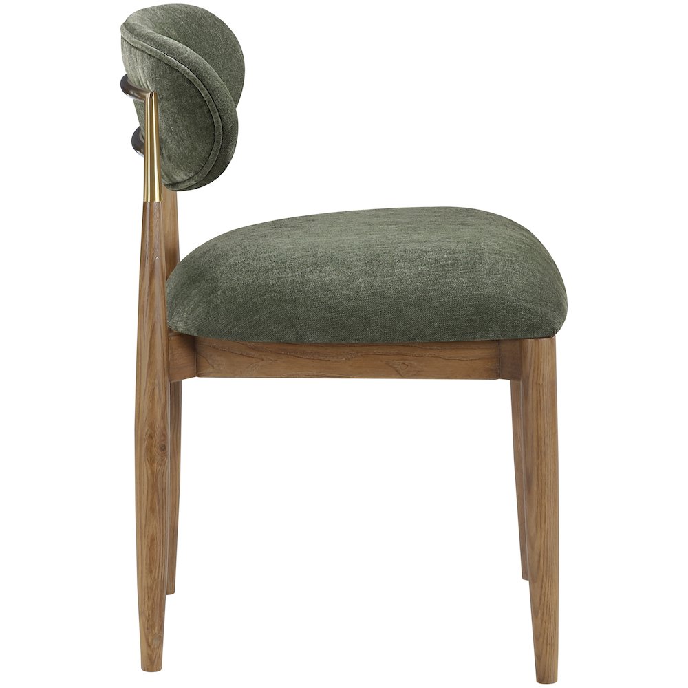 Riccio Olive Performance Fabric Upholstered Dining Side Chair, Set of 2. Picture 8