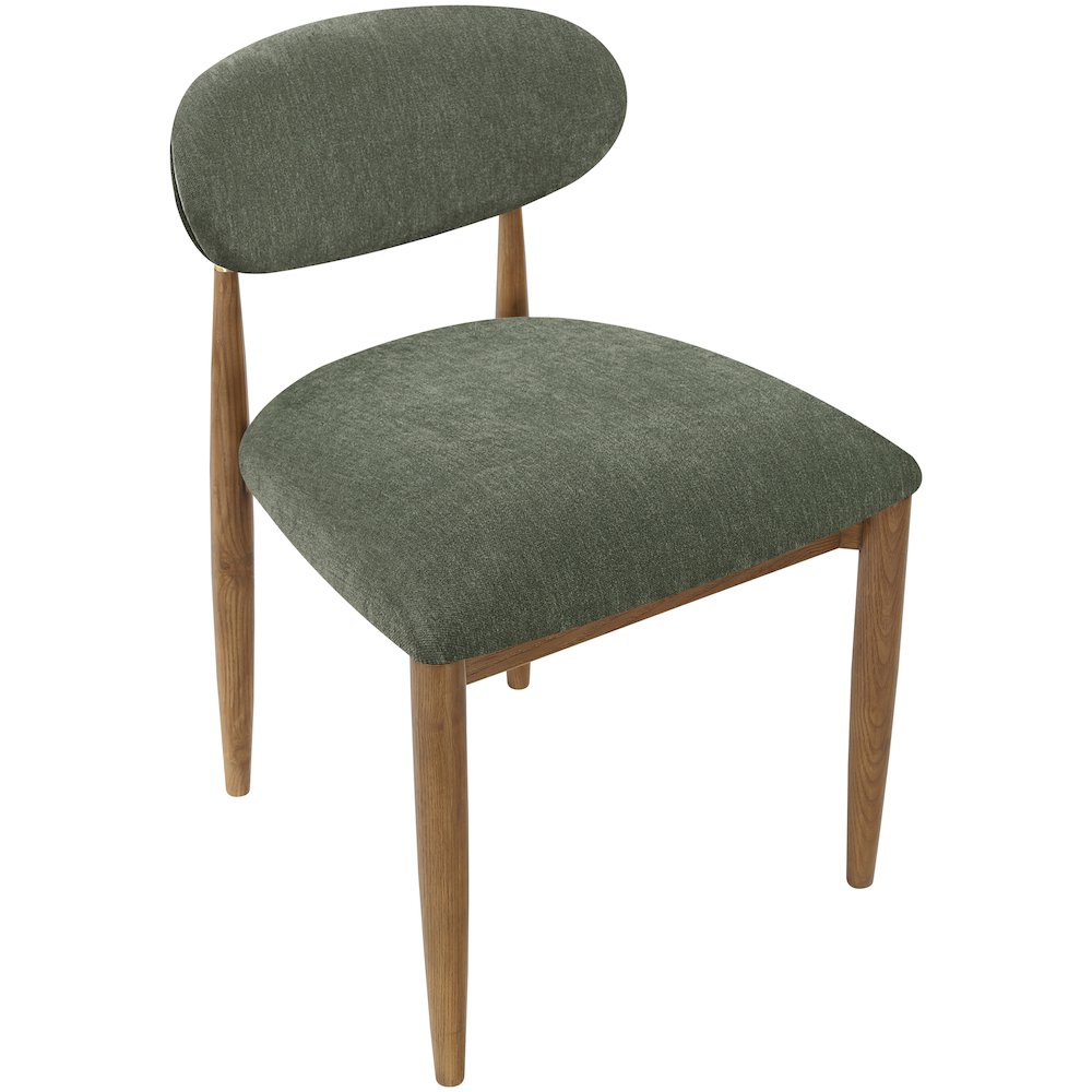 Riccio Olive Performance Fabric Upholstered Dining Side Chair, Set of 2. Picture 4