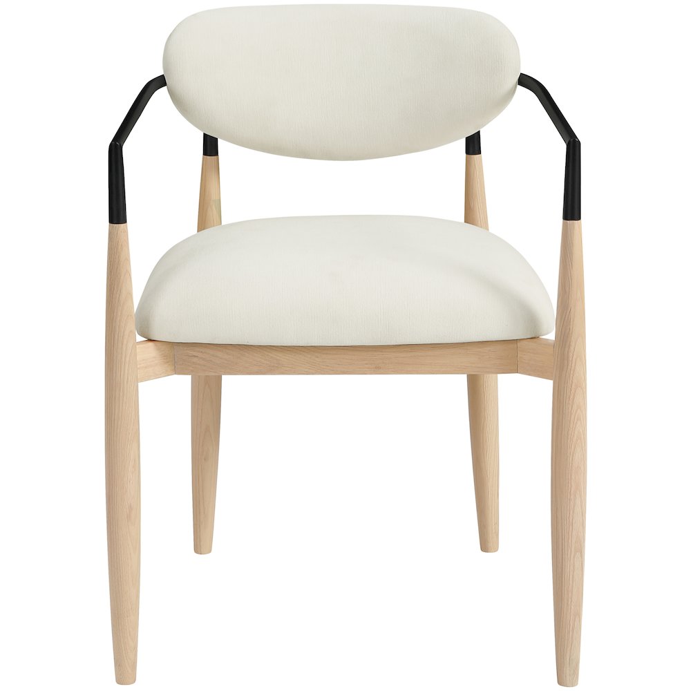 Riccio Cream Performance Fabric Upholstered Dining Arm Chair, Set of 2. Picture 3
