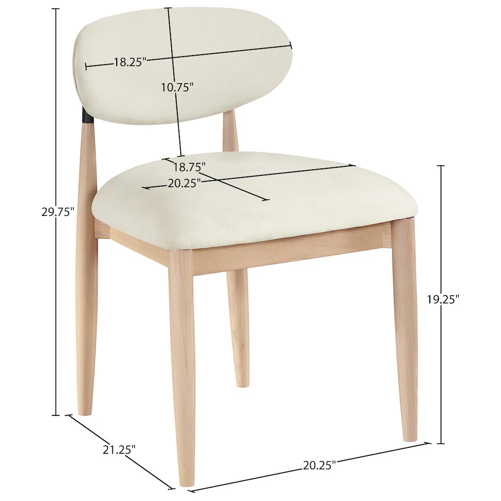 Riccio Cream Performance Fabric Upholstered Dining Side Chair, Set of 2. Picture 10