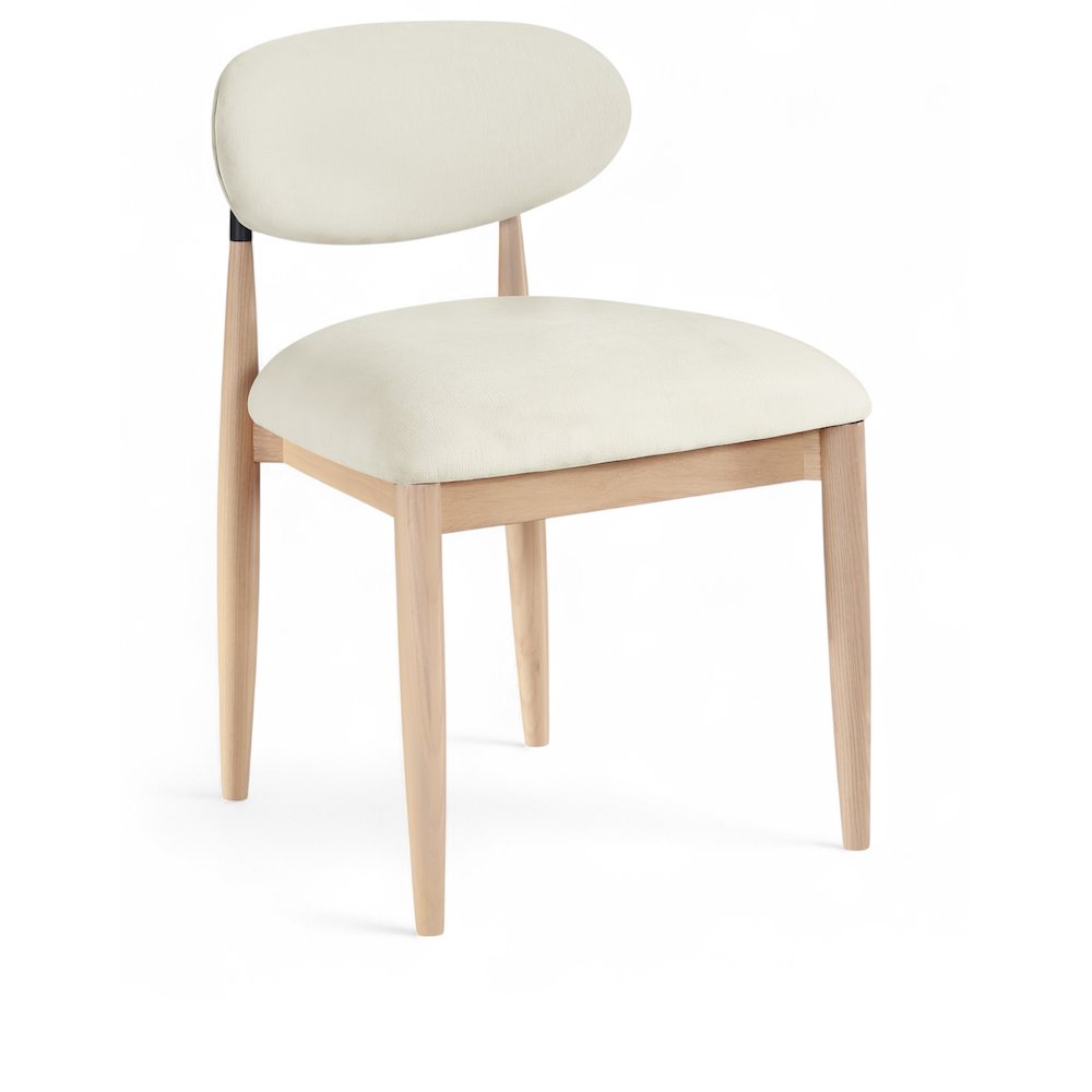 Riccio Cream Performance Fabric Upholstered Dining Side Chair, Set of 2. Picture 2