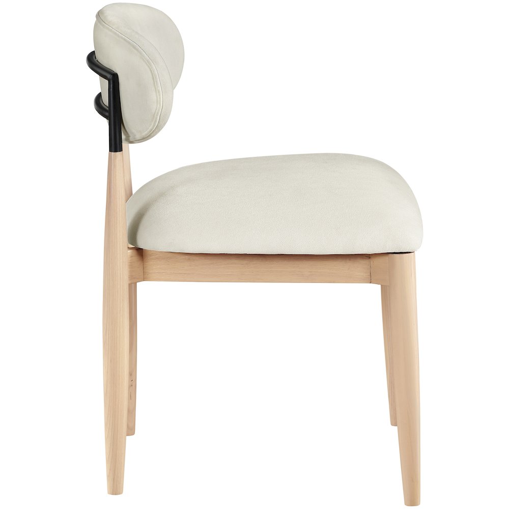 Riccio Cream Performance Fabric Upholstered Dining Side Chair, Set of 2. Picture 3