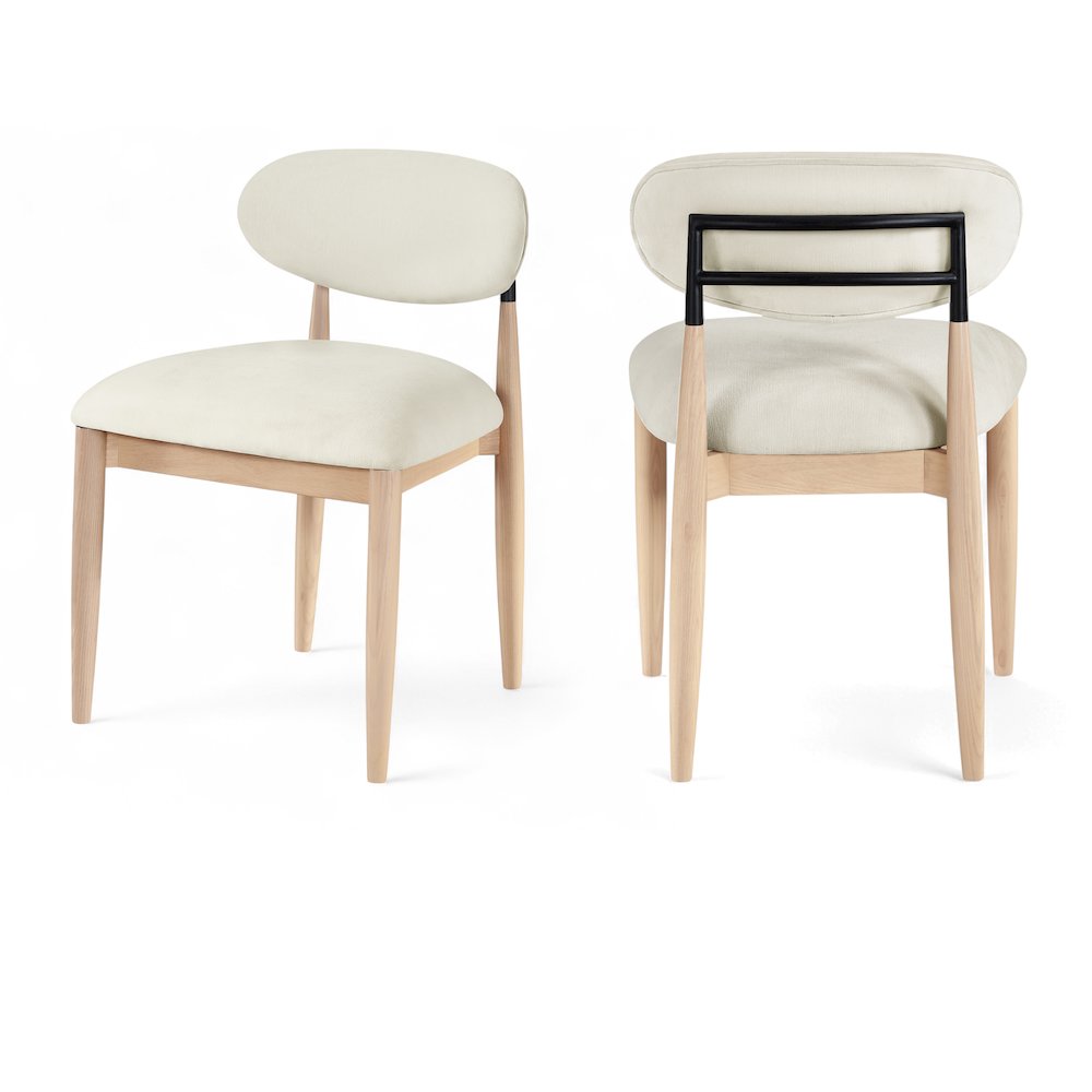 Riccio Cream Performance Fabric Upholstered Dining Side Chair, Set of 2. Picture 1
