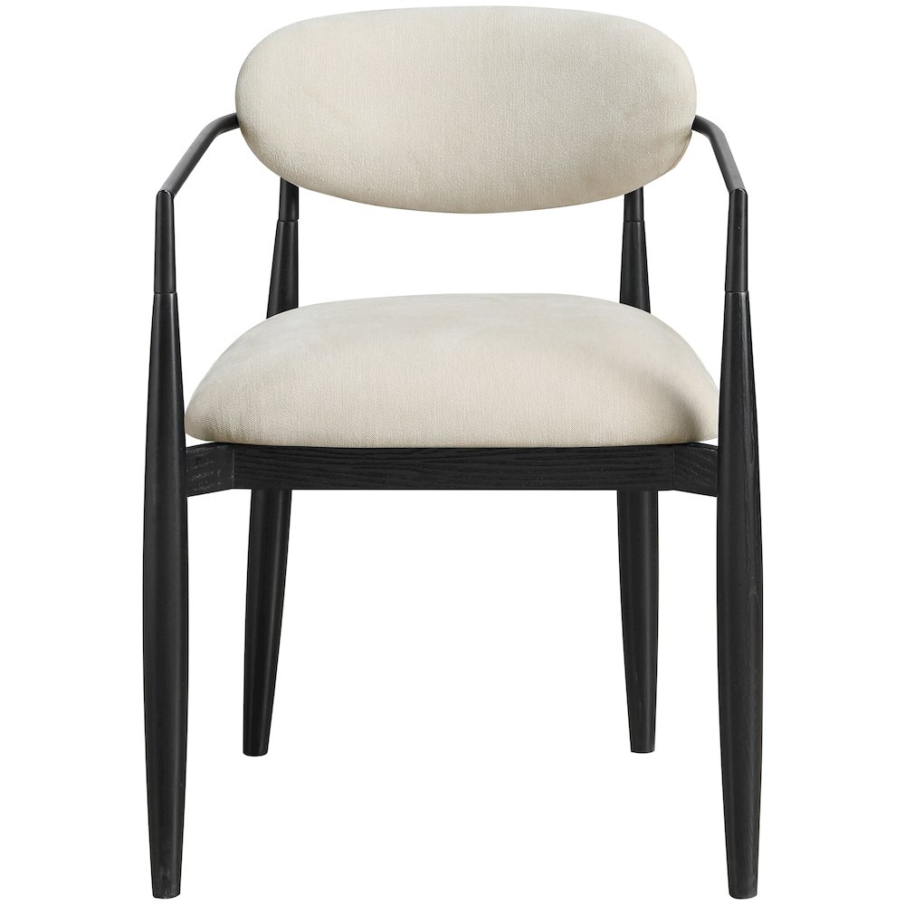 Riccio Beige Performance Fabric Upholstered Dining Arm Chair, Set of 2. Picture 3