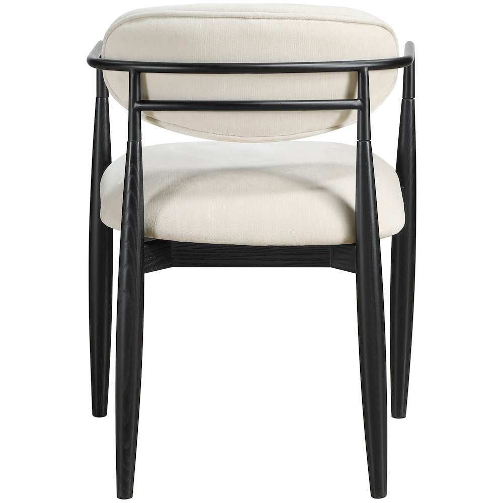 Riccio Beige Performance Fabric Upholstered Dining Arm Chair, Set of 2. Picture 5