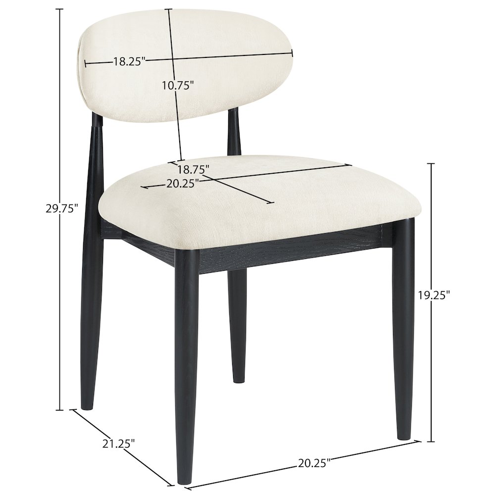 Riccio Beige Performance Fabric Upholstered Dining Side Chair, Set of 2. Picture 10