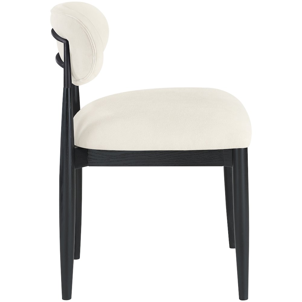 Riccio Beige Performance Fabric Upholstered Dining Side Chair, Set of 2. Picture 3